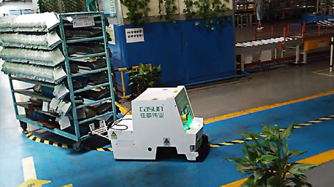 音および視覚警報との耐久の単方向ツグミ AGVのロボット トラック運行