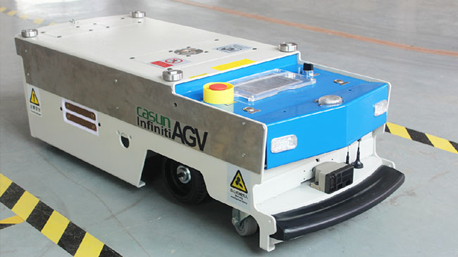 DC24Vの無人の移動ロボットの単方向トンネルAGVによって導かれる車適用範囲が広いランニング